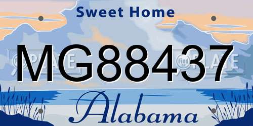 MG88437 Alabama License Plate