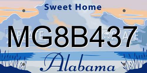 MG8B437 Alabama License Plate