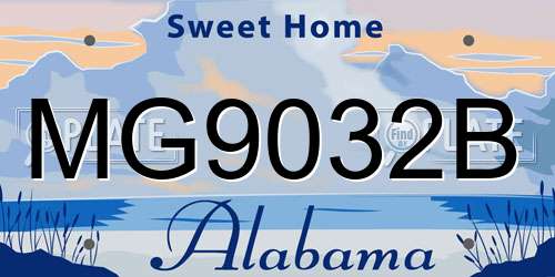 MG9032B Alabama License Plate