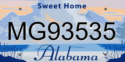 MG93535 Alabama License Plate