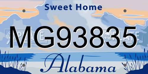 MG93835 Alabama License Plate
