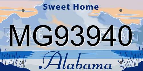 MG93940 Alabama License Plate