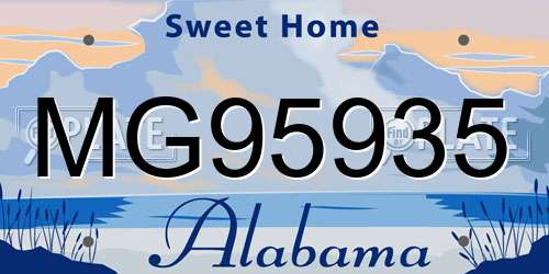 MG95935 Alabama License Plate