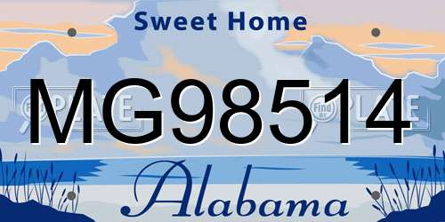 MG98514 Alabama License Plate
