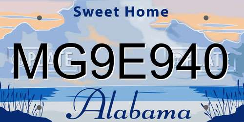 MG9E940 Alabama License Plate