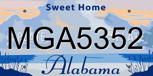 MGA5352 Alabama License Plate