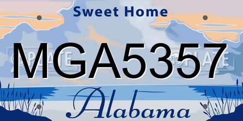 MGA5357 Alabama License Plate