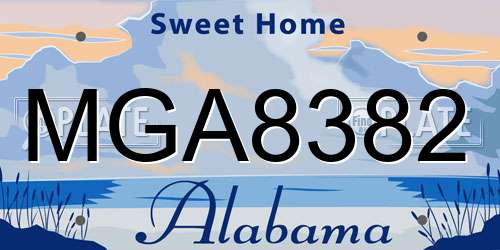 MGA8382 Alabama License Plate