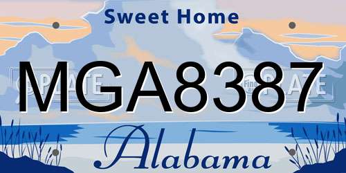 MGA8387 Alabama License Plate