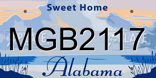 MGB2117 Alabama License Plate
