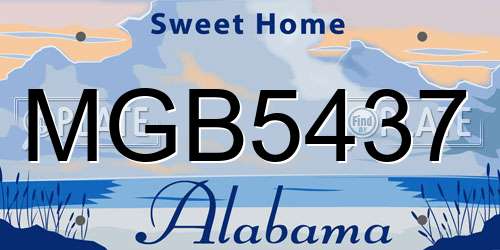 MGB5437 Alabama License Plate