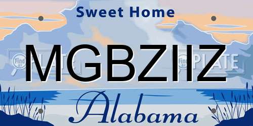 MGBZIIZ Alabama License Plate