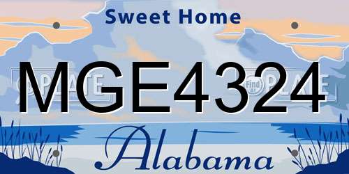 MGE4324 Alabama License Plate