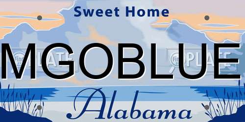 MGOBLUE Alabama License Plate