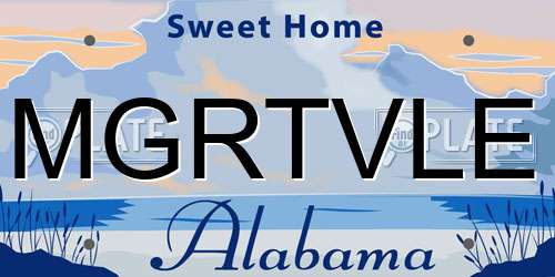 MGRTVLE Alabama License Plate