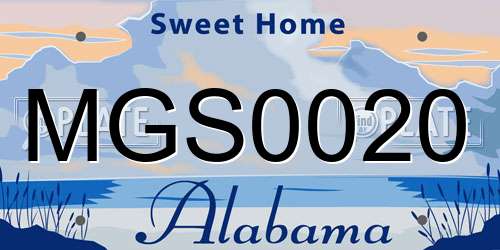MGS0020 Alabama License Plate