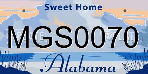MGS0070 Alabama License Plate