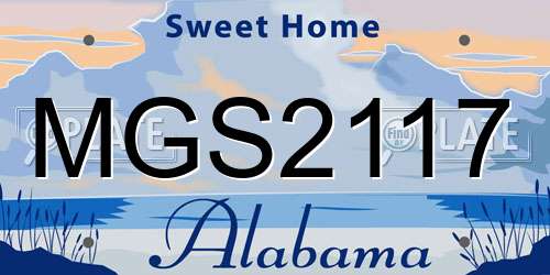 MGS2117 Alabama License Plate