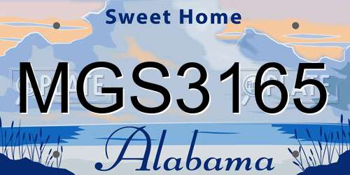 MGS3165 Alabama License Plate