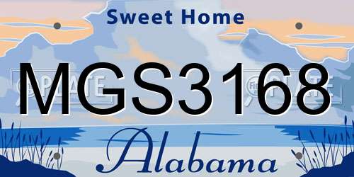 MGS3168 Alabama License Plate
