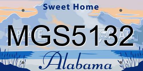 MGS5132 Alabama License Plate