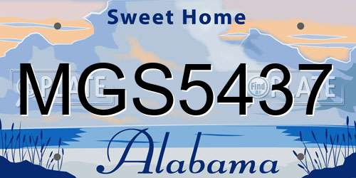 MGS5437 Alabama License Plate