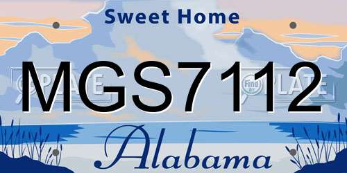 MGS7112 Alabama License Plate