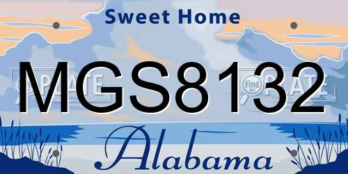 MGS8132 Alabama License Plate