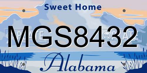 MGS8432 Alabama License Plate