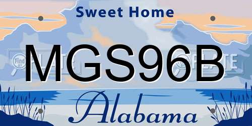 MGS96B Alabama License Plate