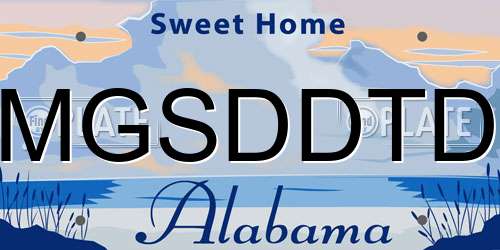 MGSDDTD Alabama License Plate