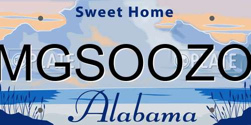 MGSOOZO Alabama License Plate