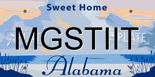 MGSTIIT Alabama License Plate
