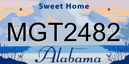 MGT2482 Alabama License Plate