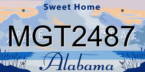 MGT2487 Alabama License Plate