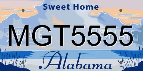 MGT5555 Alabama License Plate