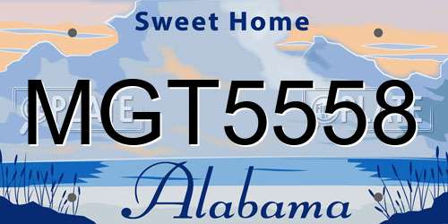 MGT5558 Alabama License Plate