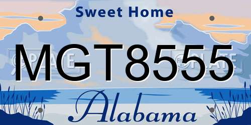 MGT8555 Alabama License Plate