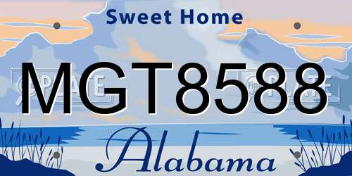 MGT8588 Alabama License Plate