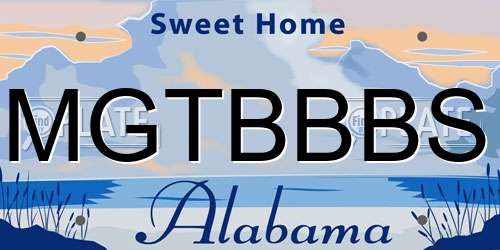 MGTBBBS Alabama License Plate