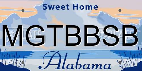 MGTBBSB Alabama License Plate