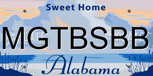 MGTBSBB Alabama License Plate