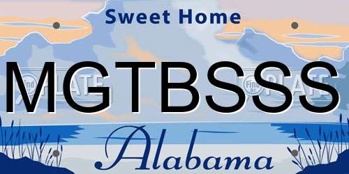 MGTBSSS Alabama License Plate