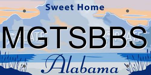 MGTSBBS Alabama License Plate