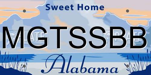 MGTSSBB Alabama License Plate
