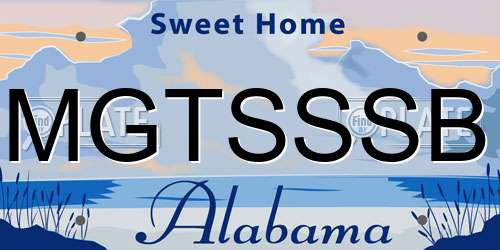 MGTSSSB Alabama License Plate