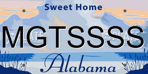 MGTSSSS Alabama License Plate