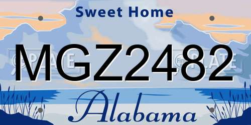 MGZ2482 Alabama License Plate