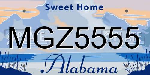MGZ5555 Alabama License Plate