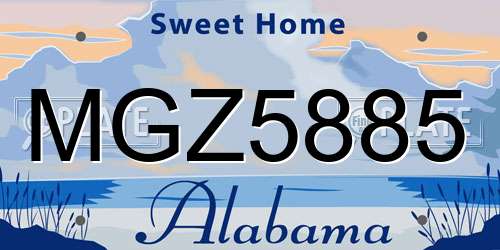 MGZ5885 Alabama License Plate